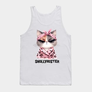 Snollygoster Shrewd Snarky Cat funny design Tank Top